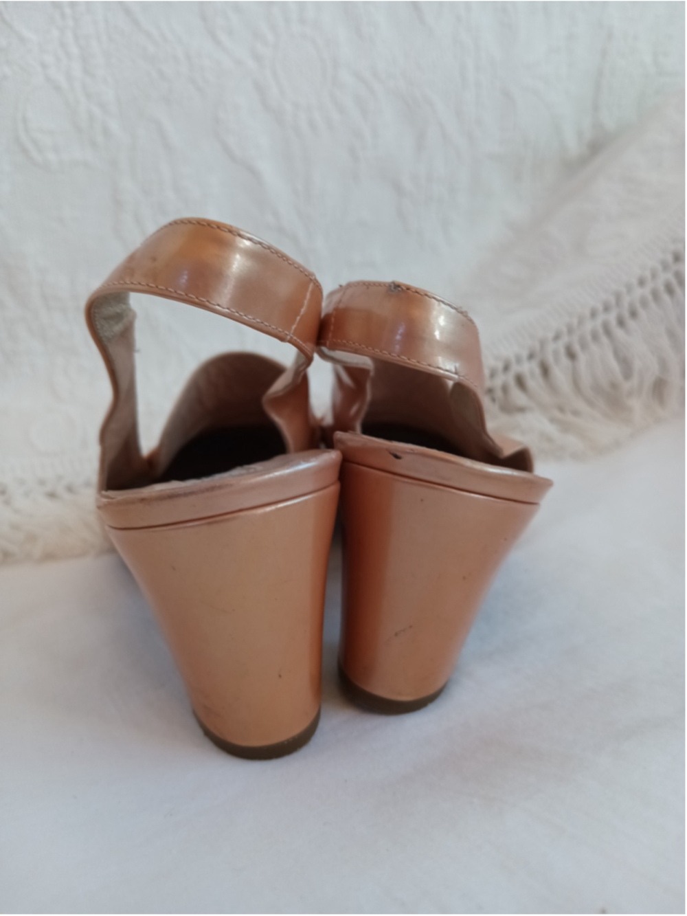 Vintage Sonia Rykiel Paris slingback loafers metallic peach gold champagne retro - Picture 7 of 13